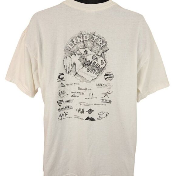 Dino Tri Triathlon T Shirt Vintage Y2K Swimming Running Cycling Race Mens XL - Picture 3 of 9